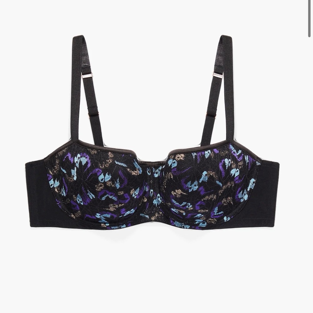 Savage X Fenty Butterfly Wings Lace and Mesh Balconette Bra